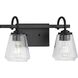 Martenne 2 Light 14 inch Matte Black Bathroom Vanity Light Wall Light