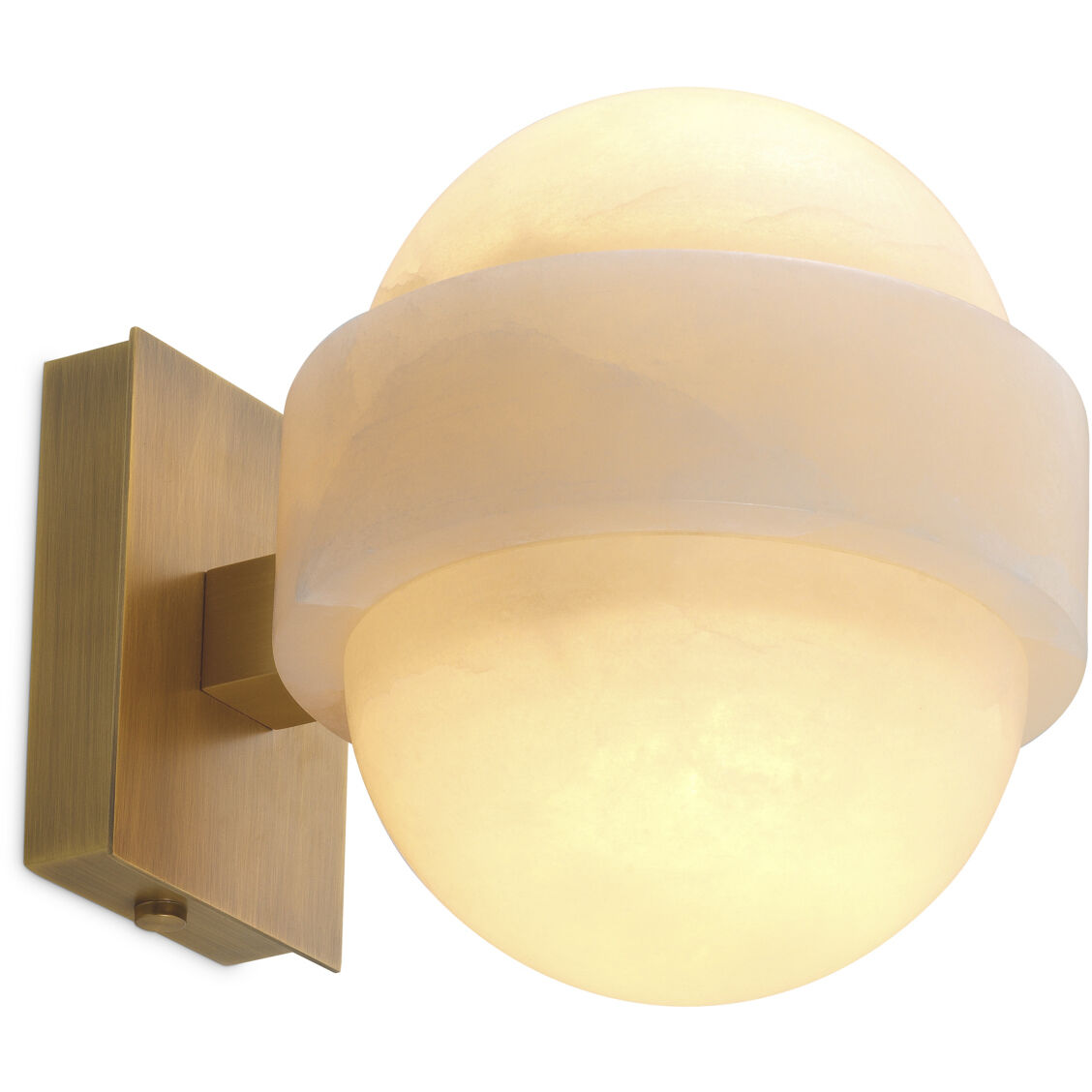 Icarus 2 Light 7.09 inch Antique Brass and Alabaster Wall Lamp Wall Light