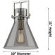 Newton Cone 1 Light 10 inch Matte Black Mini Pendant Ceiling Light in Clear Glass