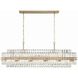 Hayes 16 Light 50 inch Aged Brass Linear Chandelier Ceiling Light
