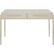 Jewel 48 inch White Faux Shagreen and Gold Leaf Desk