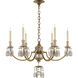 Thomas O'Brien Elizabeth 6 Light 33 inch Gilded Iron Chandelier Ceiling Light