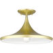 Waldorf 1 Light 14 inch Soft Gold with Polished Brass Accents Semi-Flush Ceiling Light