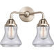 Nouveau 2 Bellmont 2 Light 14 inch Brushed Satin Nickel Bath Vanity Light Wall Light in Seedy Glass