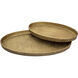 Oval Pebble Antique Brass Tray, Set of 2