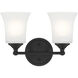 Bronson 2 Light 13 inch Matte Black Vanity Light Wall Light
