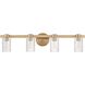 Bedminster 4 Light 30.5 inch Champagne Gold Vanity Light Wall Light