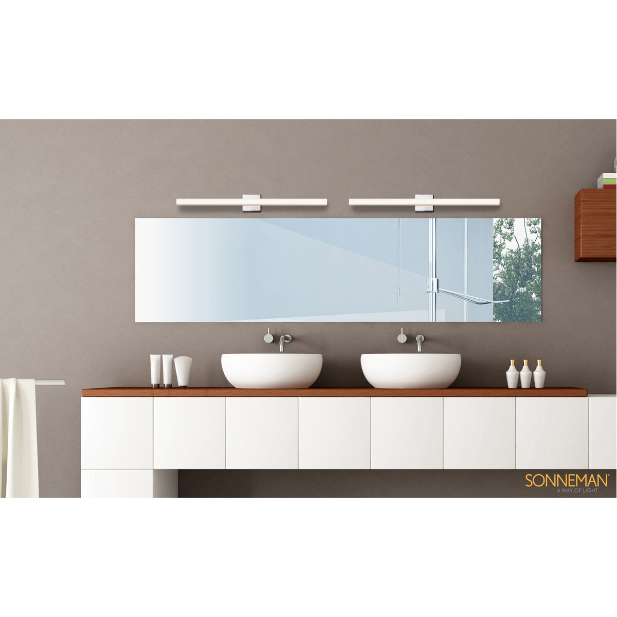 Square Bar LED 40 inch Polished Chrome Bath Bar Wall Light in 40.00 in.