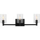Fullton 3 Light 24.63 inch Midnight Black Bath Vanity Wall Light