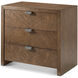 Catalina 32 X 30 inch Earth Nightstand, Wooden, 3-Drawer