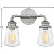 Fritz 2 Light 14.5 inch Brushed Nickel Vanity Light Wall Light