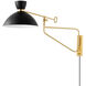 Cranbrook 1 Light 14.25 inch Aged Brass and Soft Black Plug-in Sconce Wall Light