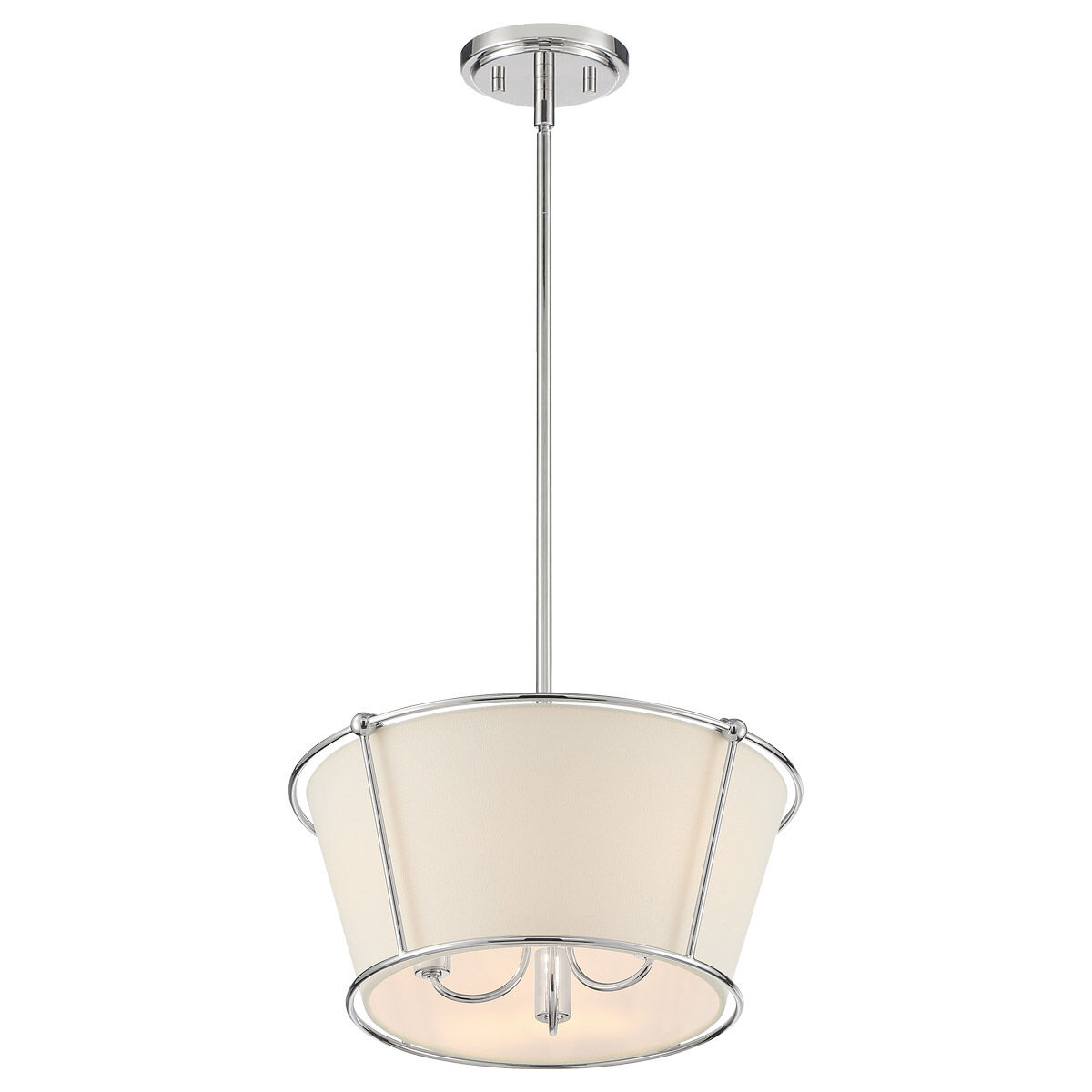 Pulito 15 inch Polished Nickel Semi-Flush Mount Ceiling Light