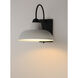 Industrial 1 Light 15.75 inch White and Black Outdoor Wall Mount