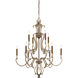 Magnolia Manor 10 Light 32.75 inch Pale Gold with Distressed Bronze Chandelier Ceiling Light