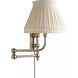 Chapman & Myers Pimlico 25 inch 60 watt Polished Nickel Swing Arm Wall Light in Linen Collar