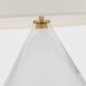 Paloma Contreras Vosges 33 inch 15 watt Clear Glass and Hand-Rubbed Antique Brass Table Lamp Portable Light, Large