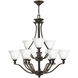 Bolla 9 Light 35.25 inch Olde Bronze Indoor Chandelier Ceiling Light in Etched Opal