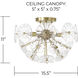 Emelie 4 Light 15.5 inch Matte Brass Semi-Flush Mount Ceiling Light