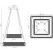 Neoness LED 34.25 inch Matte Black Grand Chandelier Ceiling Light in Clear