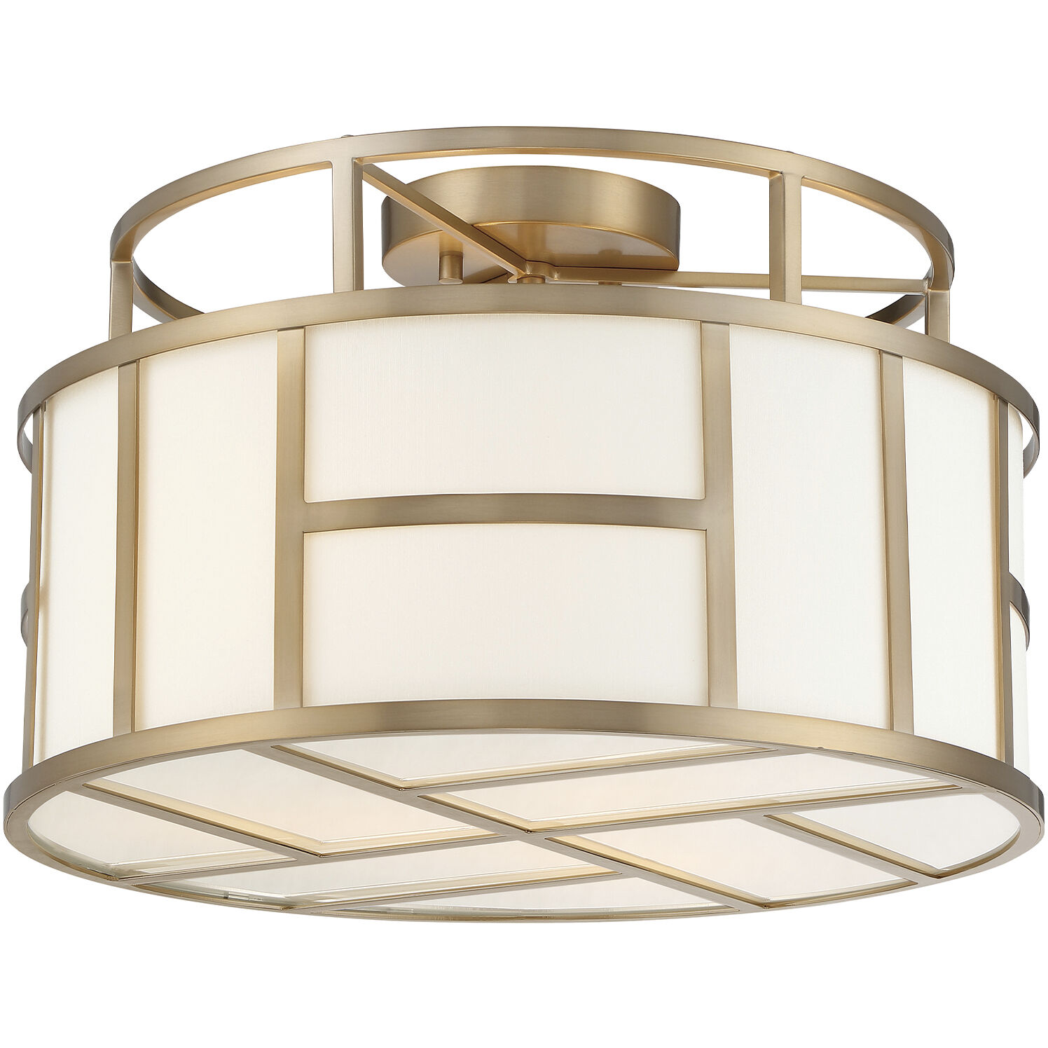 Danielson 3 Light 16.75 inch Vibrant Gold Semi Flush Ceiling Light