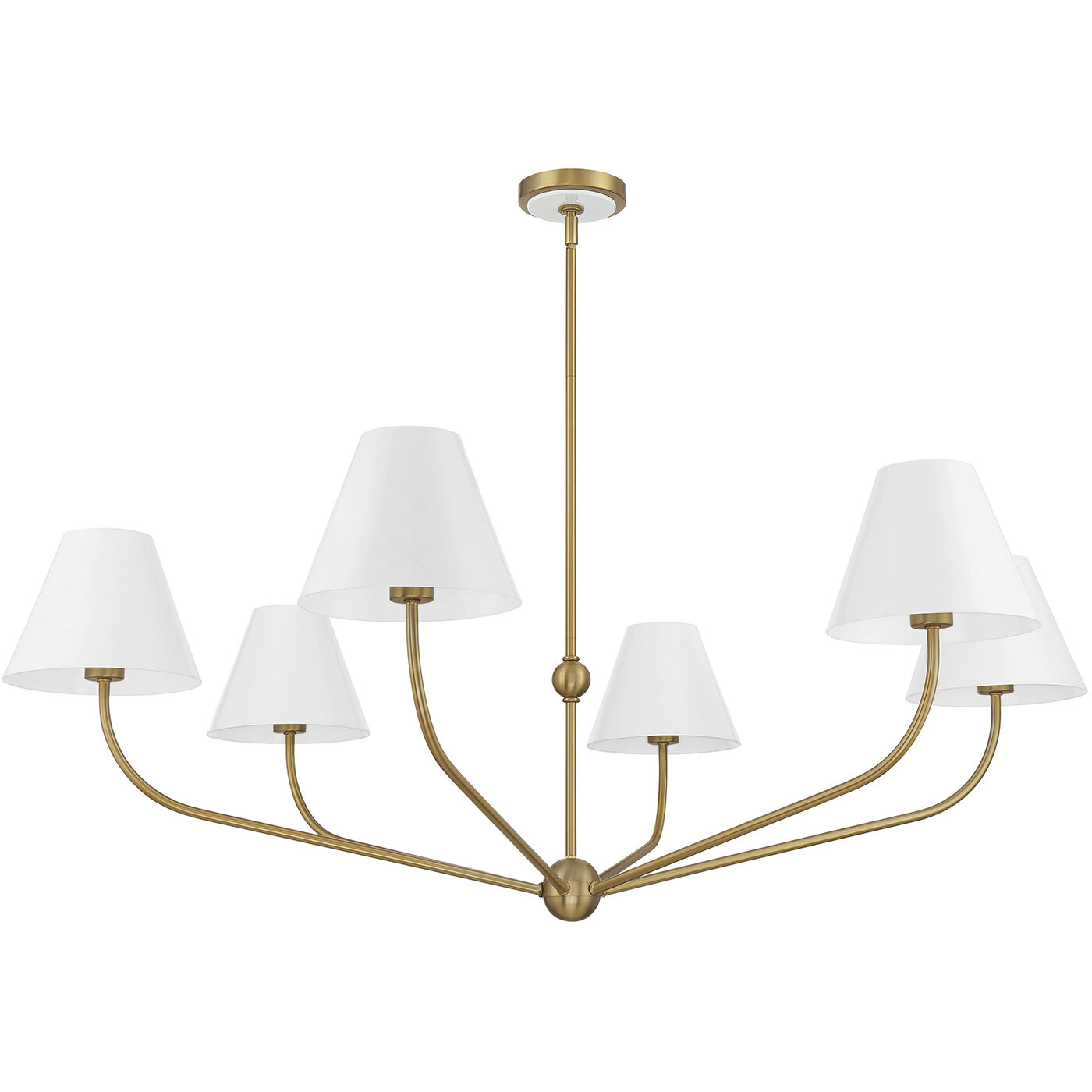 Xavier 6 Light 48 inch Vibrant Gold Chandelier Ceiling Light in Vibrant Gold and White