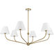Xavier 6 Light 48 inch Vibrant Gold Chandelier Ceiling Light in Vibrant Gold and White