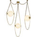 Petra 14.5 inch Vintage Brass and Cloud Glass Chandelier Ceiling Light