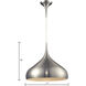 Lindsey 1 Light 17 inch Satin Nickel Pendant Ceiling Light