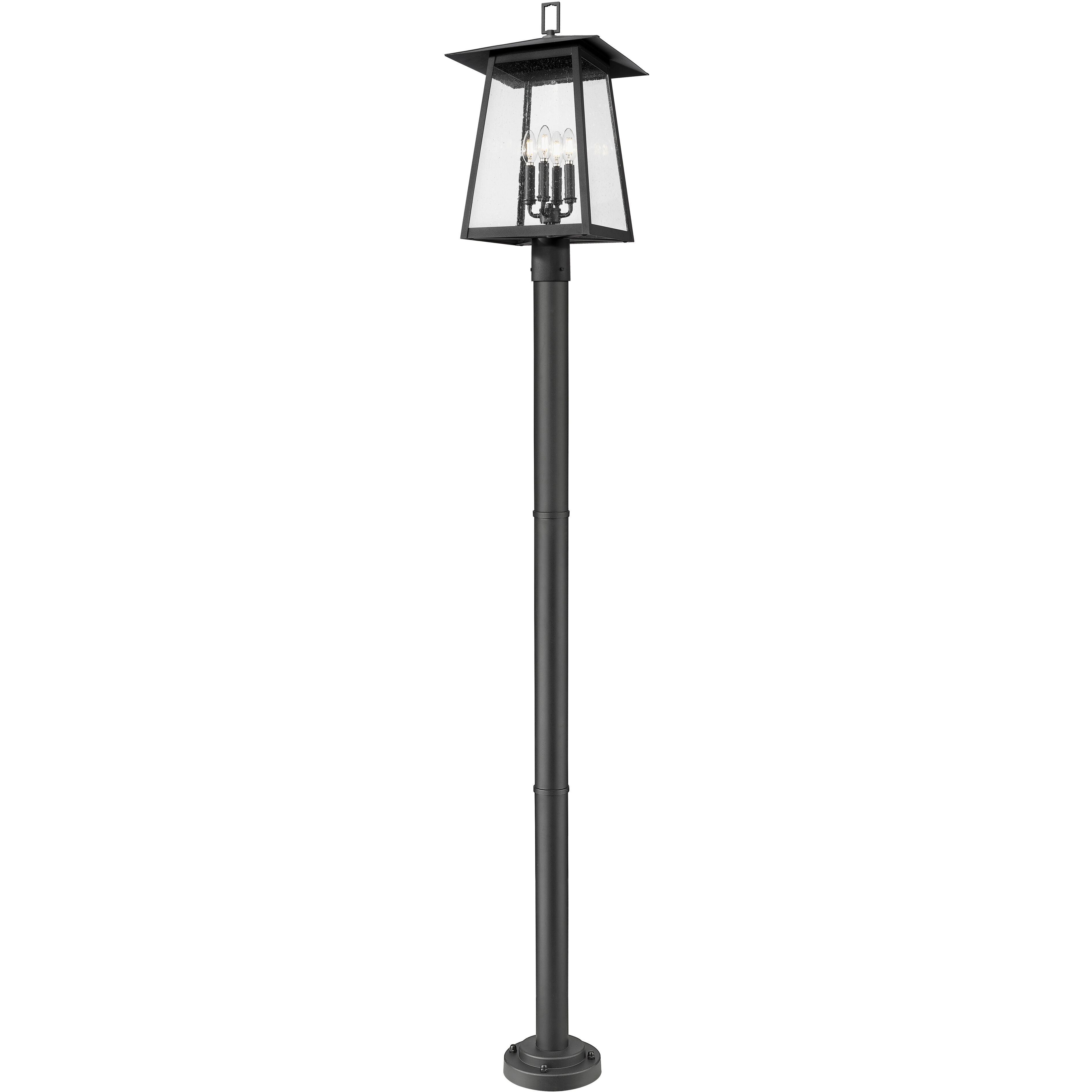 Rainer 4 Light 98 inch Black Outdoor Post Mounted Fixture in G9
