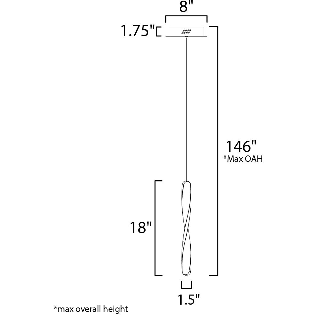 Pirouette LED 8 inch Black Mini Pendant Ceiling Light