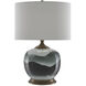 Boreal 25 inch 150 watt White and Green and Antique Brass Table Lamp Portable Light