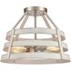 Brigantine 2 Light 15 inch Weathered White with Satin Nickel Semi Flush Mount Ceiling Light