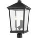Beacon 3 Light 23.5 inch Black Outdoor Post Mount Fixture in 15