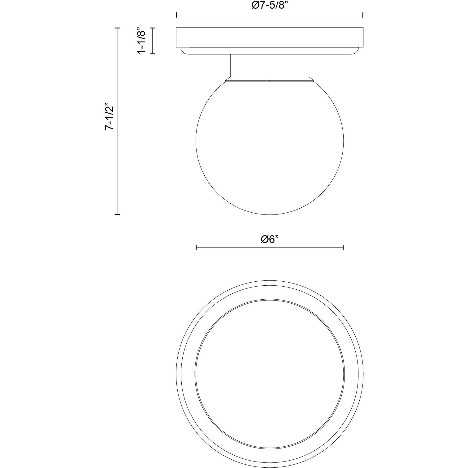 Alora Mood Fiore 1 Light 6 inch Matte Black Semi-Flush Mount Ceiling Light