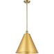 Ballston Cone LED 16 inch Satin Gold Pendant Ceiling Light