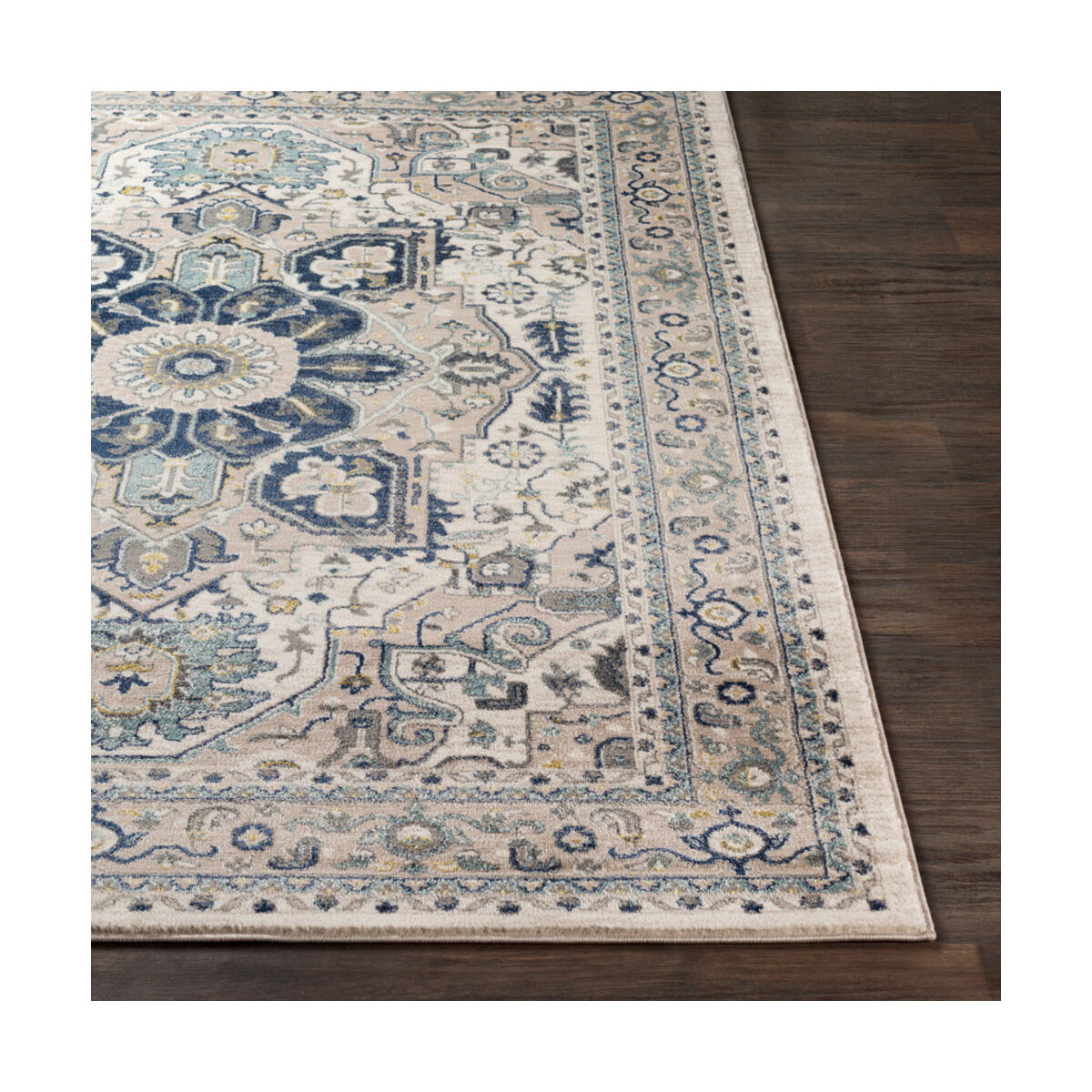 Macduff 35 X 24 inch Dark Blue Rug, Rectangle