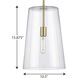 Clarion 1 Light 11 inch Satin Brass Pendant Ceiling Light, Medium