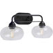 Cameron 2 Light 20 inch Black Vanity Light Wall Light