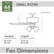 Swanson 44 inch Matte Black with Matte Black/Light Gray Oak Blades Ceiling Fan