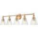 Auden 5 Light 39.75 inch Modern Gold Bath Vanity Wall Light