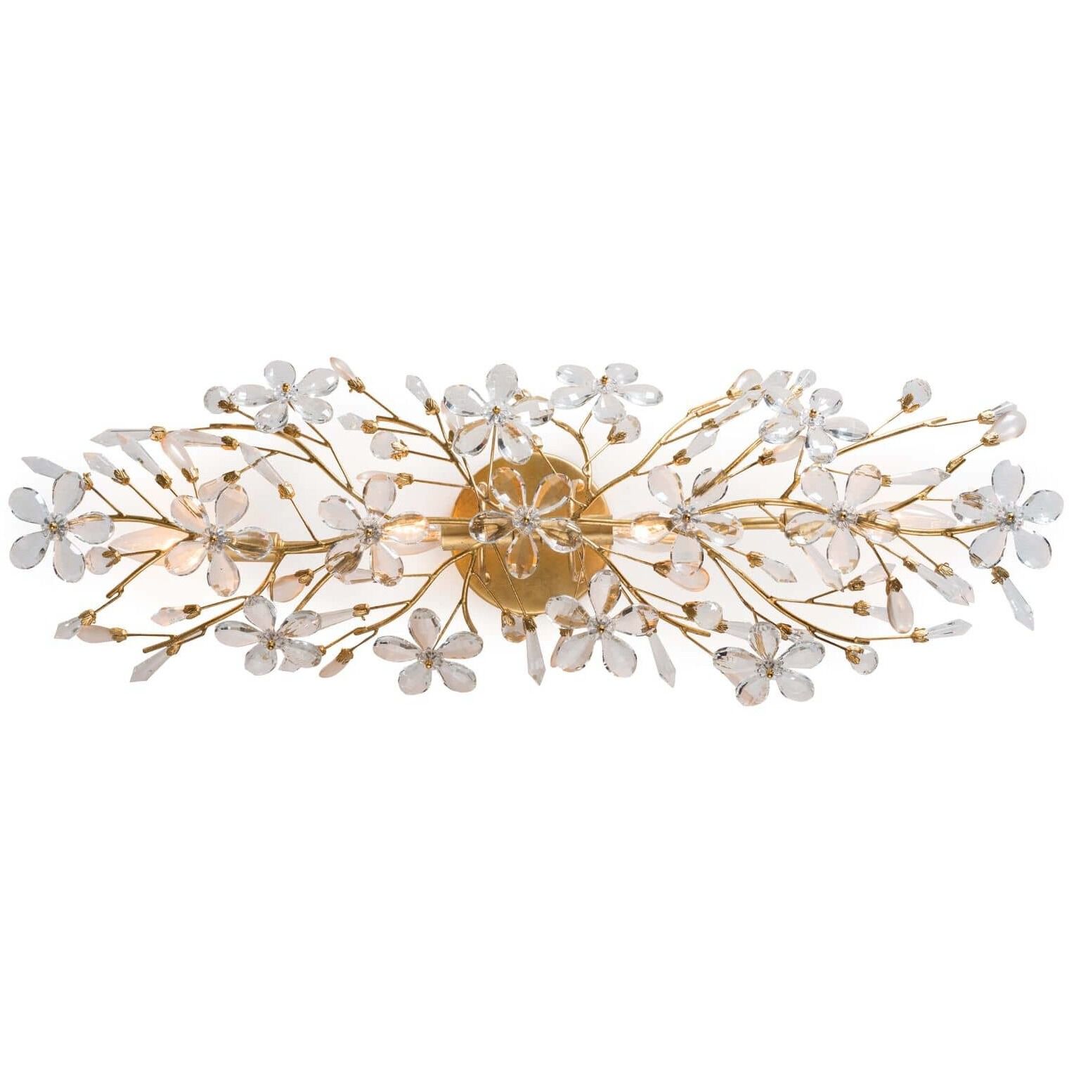 Cheshire 4 Light 30 inch Gold Leaf Wall Sconce Wall Light