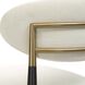 Moxie Matte Black and Brushed Brass and Off White Armless Dining Chairs, Set of 2