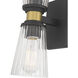Lustria 2 Light 4.25 inch Matte Black and Vintage Brass Wall Sconce Wall Light