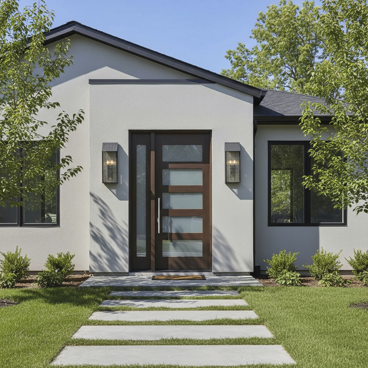 Point 2 Light 21.5 inch Black and Brass Outdoor Wall Sconce