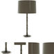 Kane 31 inch 150 watt Smokey Taupe with Polished Nickel Table Lamp Portable Light in Smoky Taupe