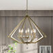 Diamond 8 Light 28 inch Antique Brass Chandelier Ceiling Light