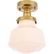 Lyle 1 Light 8 inch Brass Flush Mount Ceiling Light