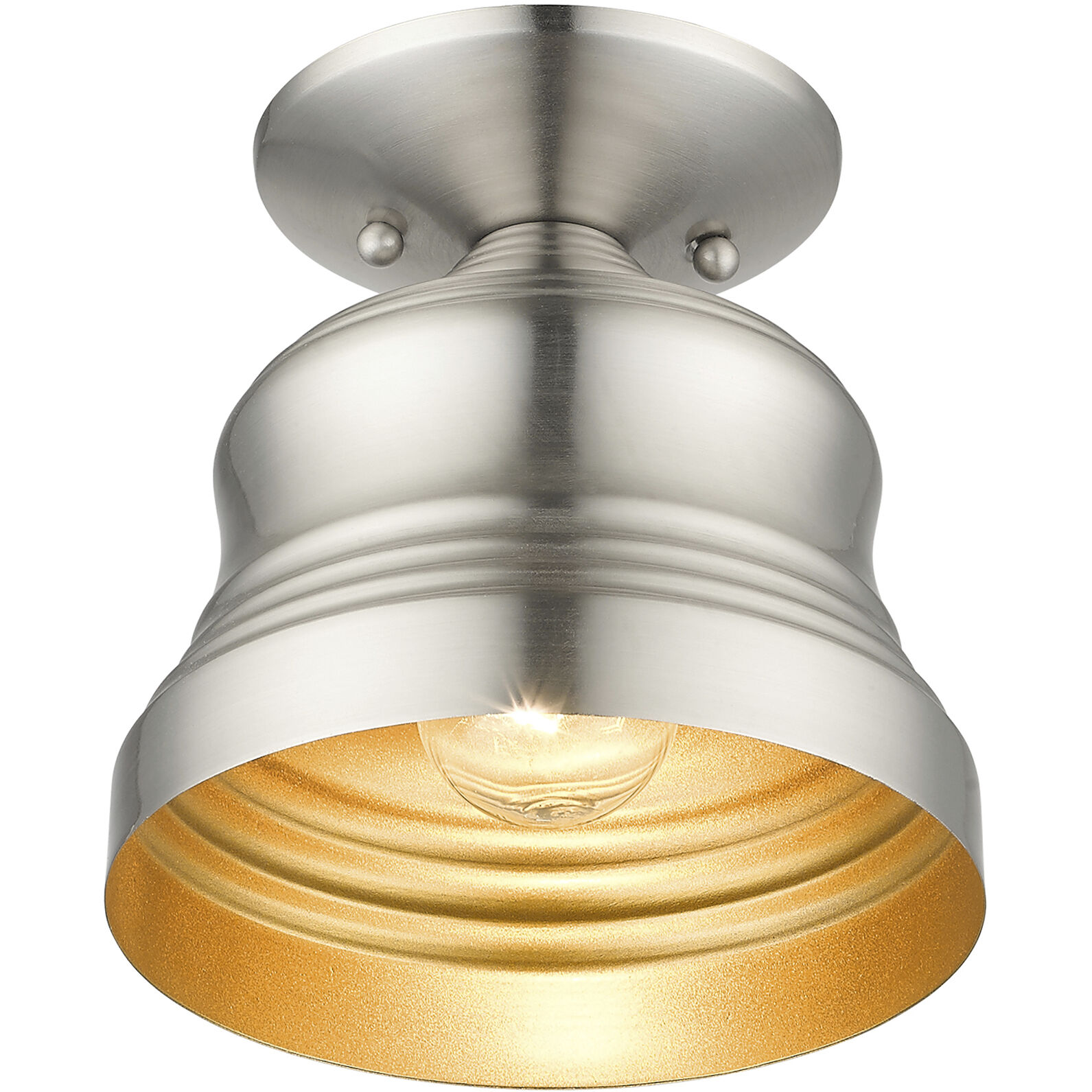 Endicott 1 Light 7 inch Brushed Nickel Bell Semi-Flush Ceiling Light, Petite
