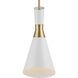 Eames 1 Light 8 inch White and Antique Brass Mini Pendant Ceiling Light